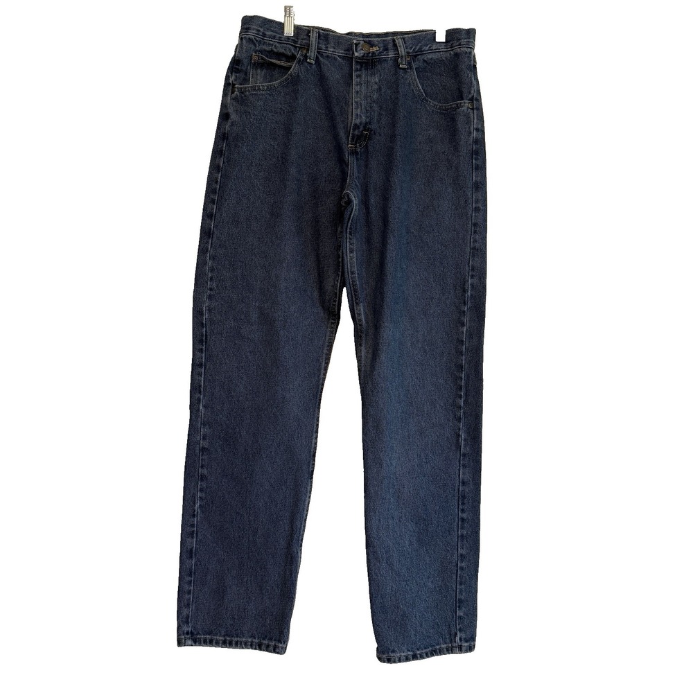 Wrangler Men Relaxed Fit Blue Jeans 33x34 Casual Classic Ranch Workwear Everyday